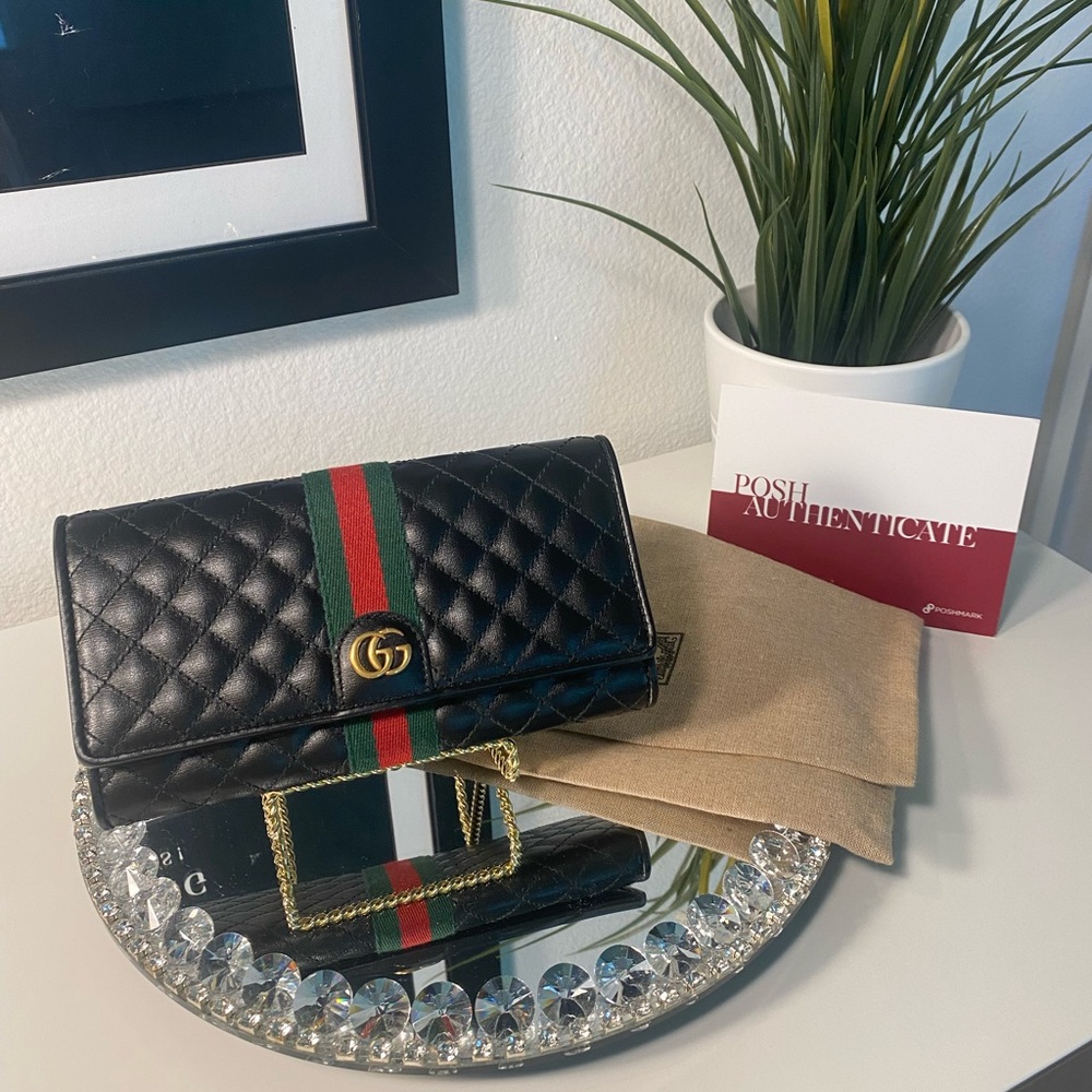 RARE GUCCI Web Quilted Leather Marmont Wallet - Picture 3 of 13